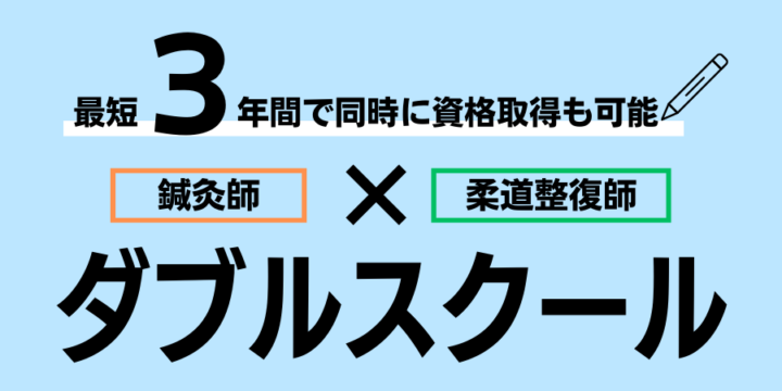 「はり・きゅう科」「柔道整復科」はダブルスクールが可能です。